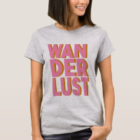 Wanderlust Typografia Wall Art Poster a rosa
