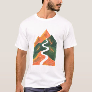 Camiseta Wanderweg Durch Die Berge Im Retro-Stil