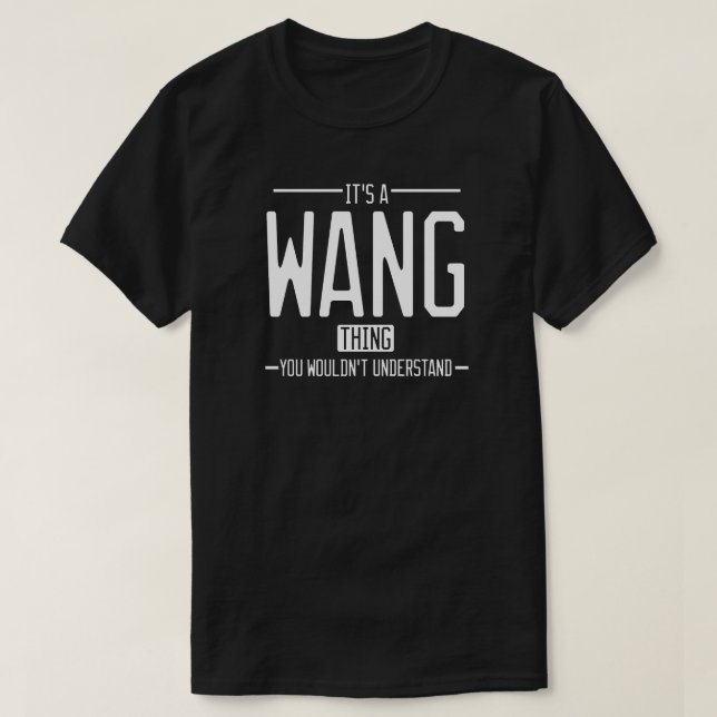 Camiseta Wang, sobrenome engraçado, família engraçada (Frente do Design)