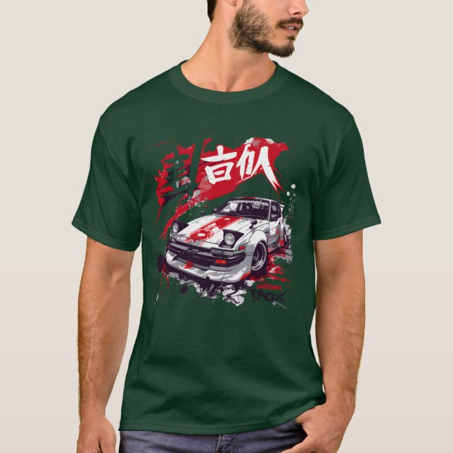 Camiseta Wangan JDM Japanese Sports Caruning girl funny fri (Frente)