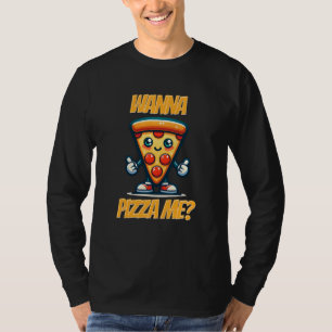 Camiseta Wanna Pizza Me Arma de Comida engraçada