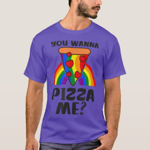 Camiseta Wanna Pizza Me Design LGBTQ Suportador T-Shirt