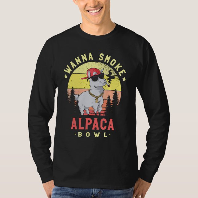 Camiseta Wanna Smoke Alpaca Bowl Camelid Mammal Alpaca   (Frente)