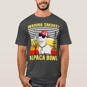 Camiseta Wanna Smoke Alpaca Bowl Vintage Retro Alpaca Lover