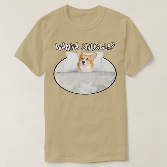 Camiseta Wanna Snuggle Corgi1406 (Frente do Design)