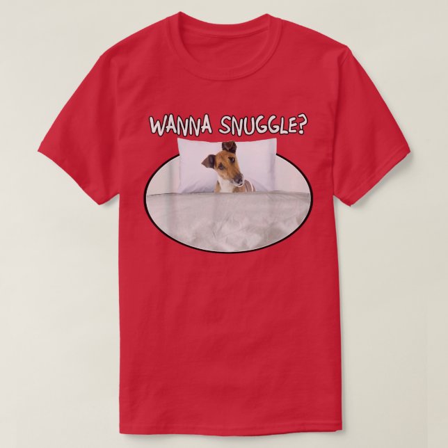 Camiseta Wanna Snuggle Fo Terrier (Suave) (Frente do Design)