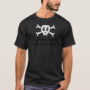 Camiseta Wannabe Gangster Skull E Cross Bone Word