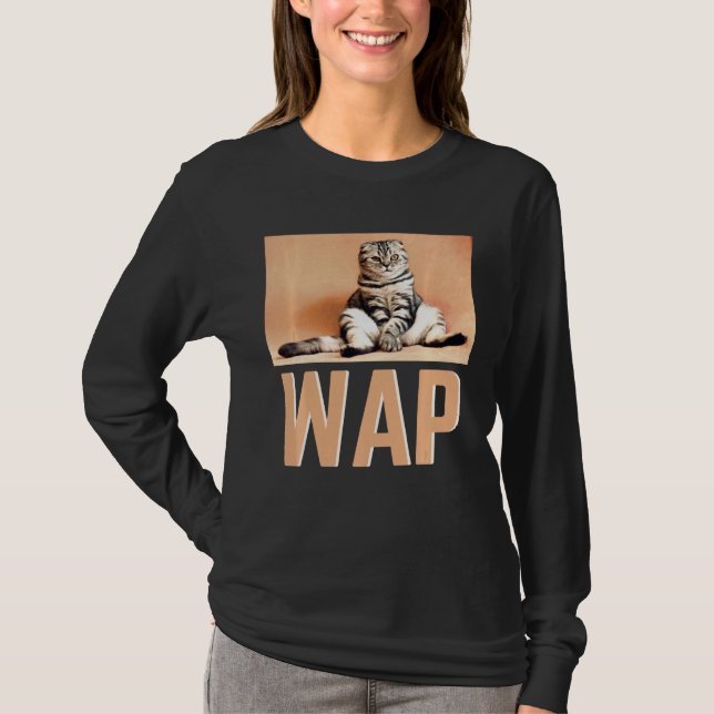 Camiseta Wap Funny Kitty Music Song Inspirou Sono Curto (Frente)
