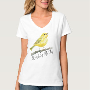 Camiseta Warbler Amarelo Bird Pun Warbler Me Este Presente