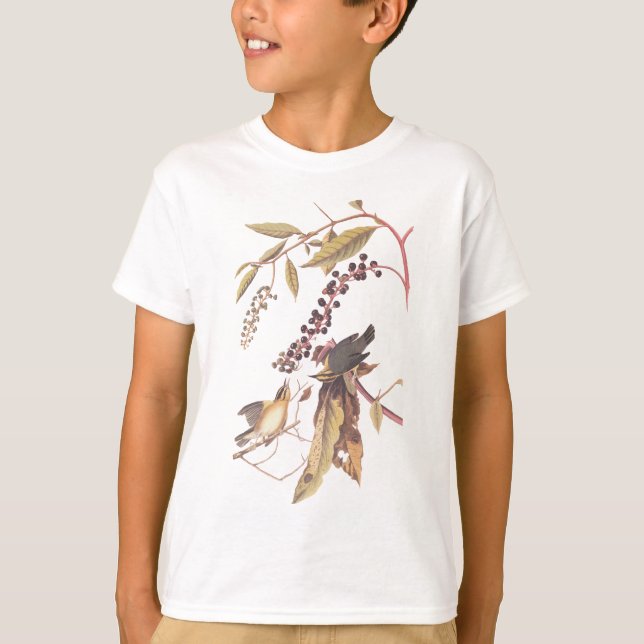 Camiseta Warbler de Comida de Verme de Audubon (Frente)