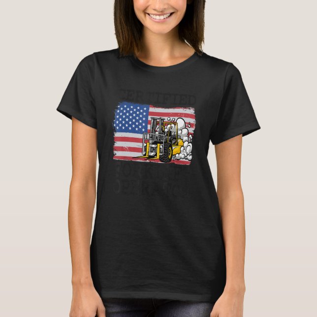 Camiseta Warehouse American Flag Forklevertified Forklif (Frente)