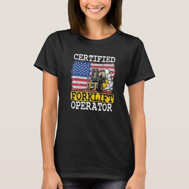 Camiseta Warehouse American Flag Forklevertified Forklif (Frente)