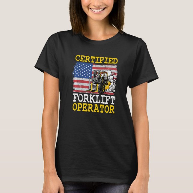 Camiseta Warehouse American Flag Forklevertified Forklif (Frente)