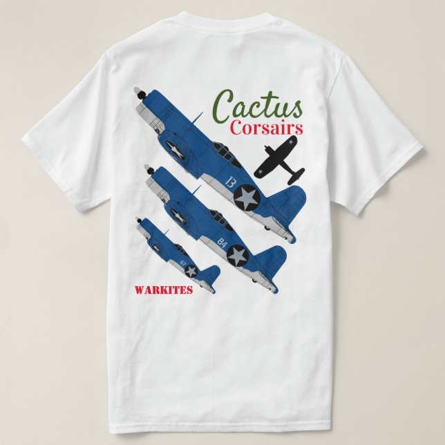Camiseta Warkites do "corsários" F4U-1 cacto (Verso do Design)