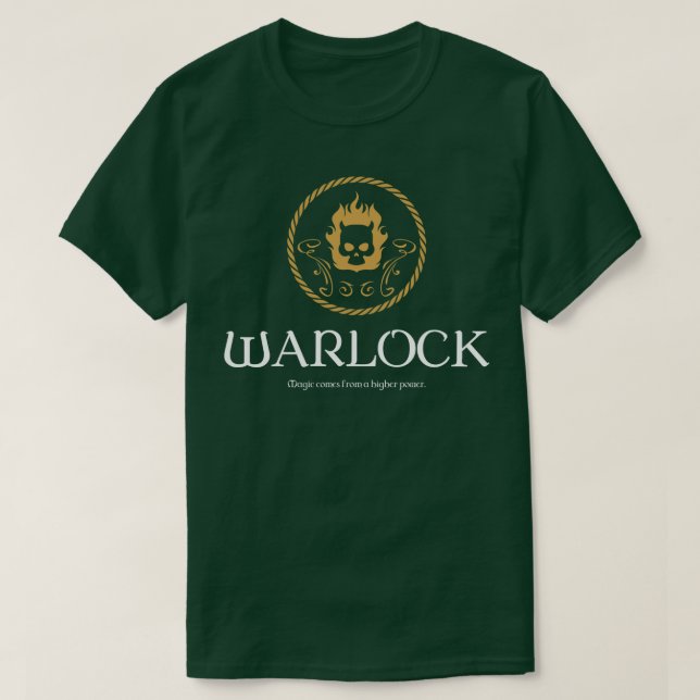 Camiseta Warlock Warlocks Magic Tabletop RPG Addict (Frente do Design)