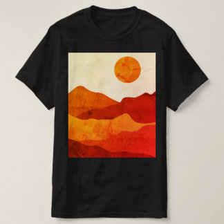 Camiseta Warm Abstract Boho Desert Mountains Landscape 