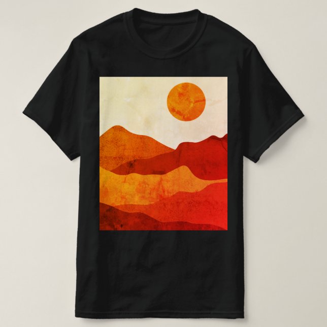 Camiseta Warm Abstract Boho Desert Mountains Landscape  (Frente do Design)