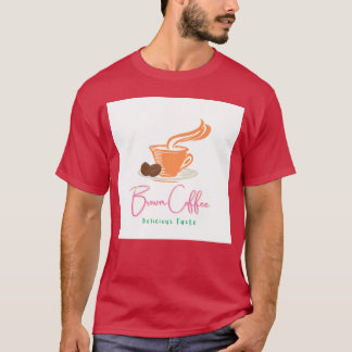 Camiseta Warm Coffee Cup with Beans Illustration retro