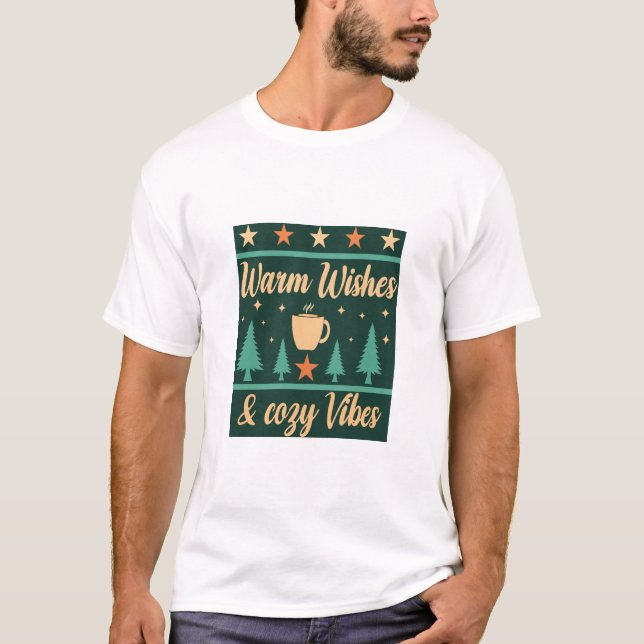 Camiseta Warm Wishes & Cozy Vibes Winter Coffee T-Shirt (Frente)