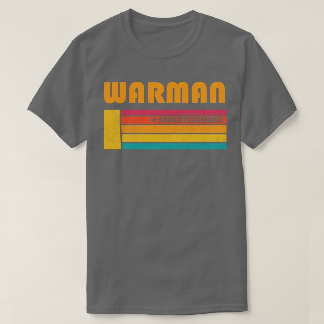 Camiseta Warman Saskatchewan Canada Vintage afressou Souv (Frente do Design)