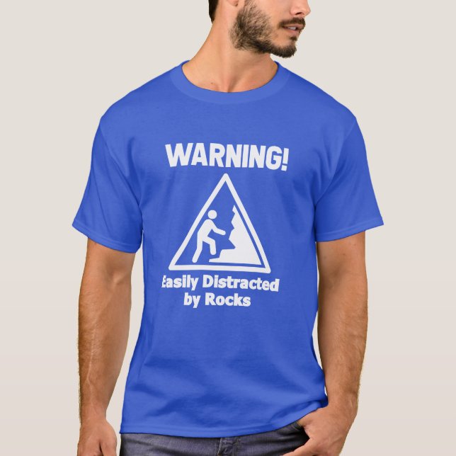 Camiseta Warning Easily Distracted By Rocks Geologist boy (Frente)