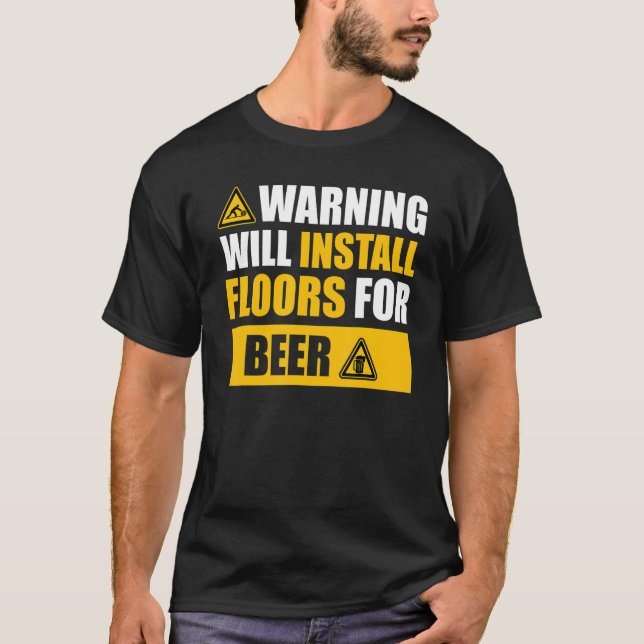 Camiseta warning  floor contractor apparel Floor installing (Frente)