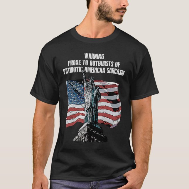Camiseta Warning Prone to Outbursts Patriotic 4th of July P (Frente)
