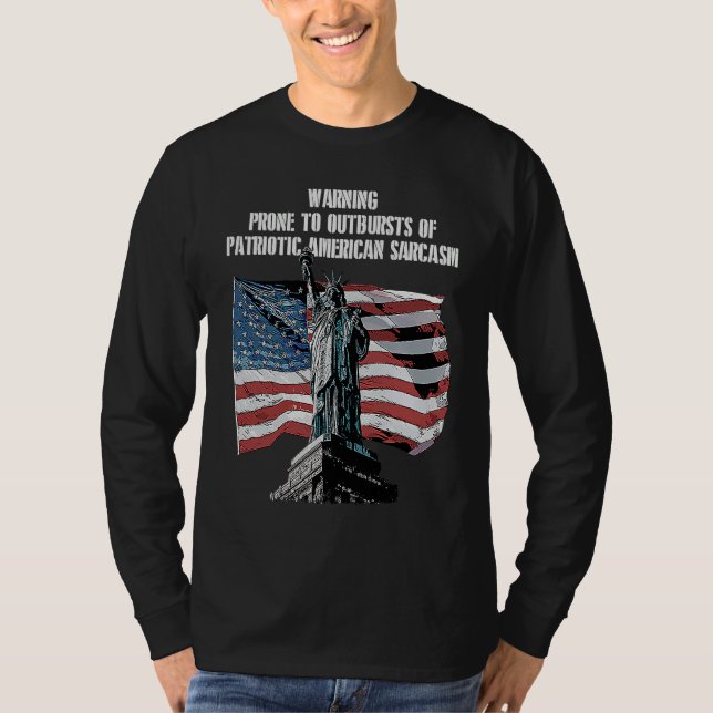 Camiseta Warning Prone to Outbursts Patriotic 4th of July P (Frente)