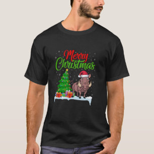 Camiseta Warog Árvore de Natal Luz Engraçada Xmas Warthog L