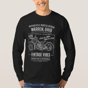 Camiseta Warren OH USA Vintage Style Design de motocicleta