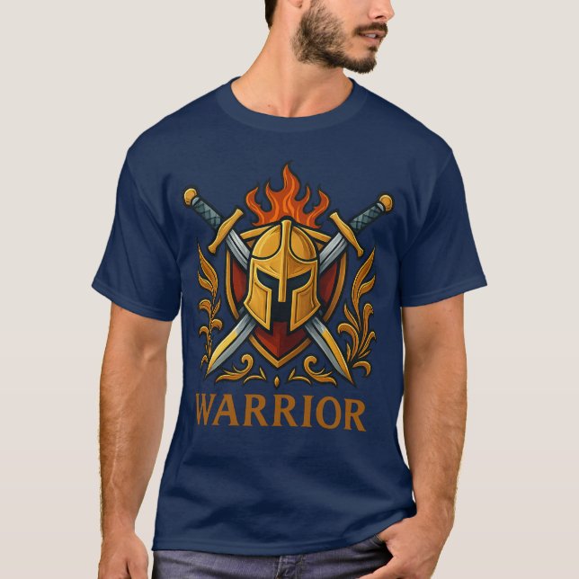 Camiseta Warrior — Força e Coragem no Combate (Frente)