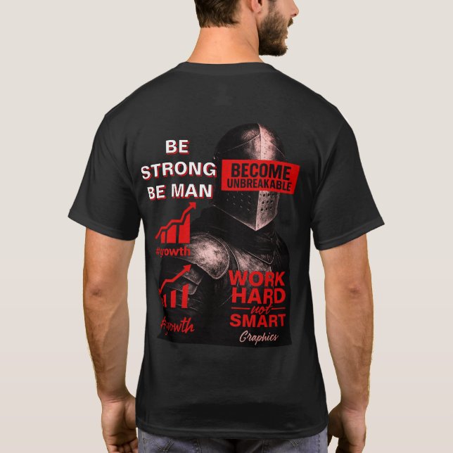 Camiseta Warrior Motivational Quote T-Shirt Lead with Power (Verso)