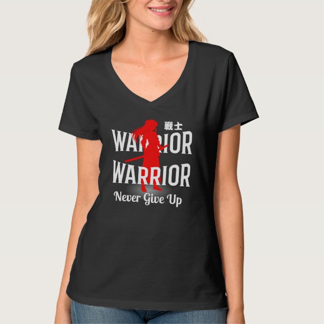 Camiseta Warrior Never Give Up (Frente)