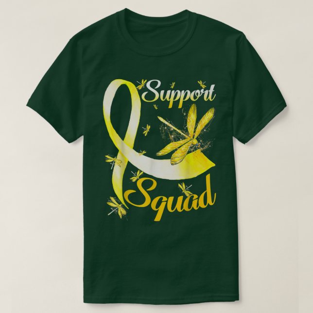 Camiseta Warrior Support Squad Dragonfly Infância Cancer A (Frente do Design)