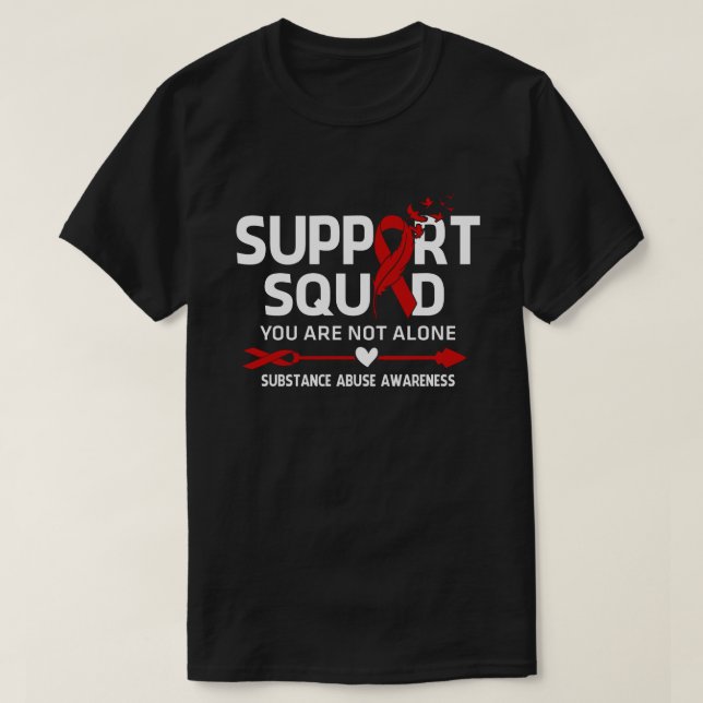 Camiseta Warrior Support Squad Substância Abuso Sensibiliza (Frente do Design)