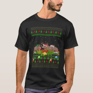 Camiseta Warthog Lover Xmas Lighting Santa Ugly Warthog Chr
