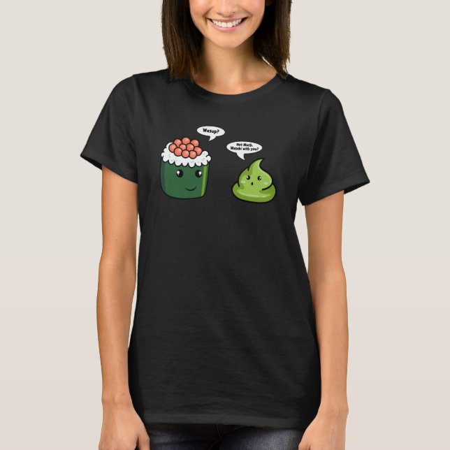 Camiseta Wasabi Sushi Spicy Paste Condiments Japanese Horse (Frente)