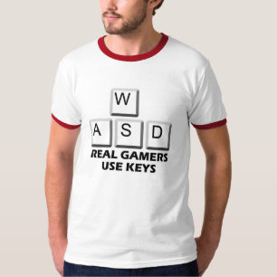 Camiseta WASD - Chaves reais do uso dos Gamers
