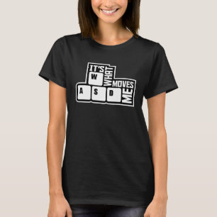 Camiseta WASD É O Que Me Move Tecla De Teclado Gamer Nerd P