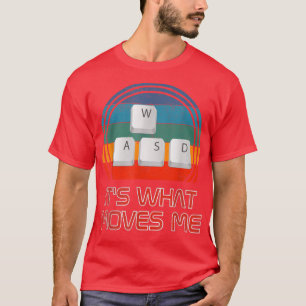 Camiseta WASD É O Que Me Move Vídeo Jovens Homens Vinta