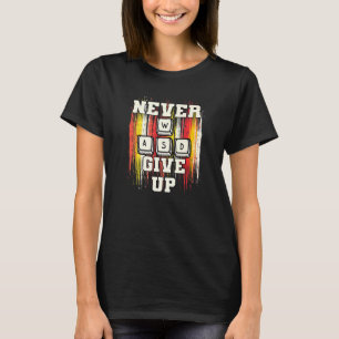 Camiseta WASD Nunca Desiste Do Pc Para Jogos