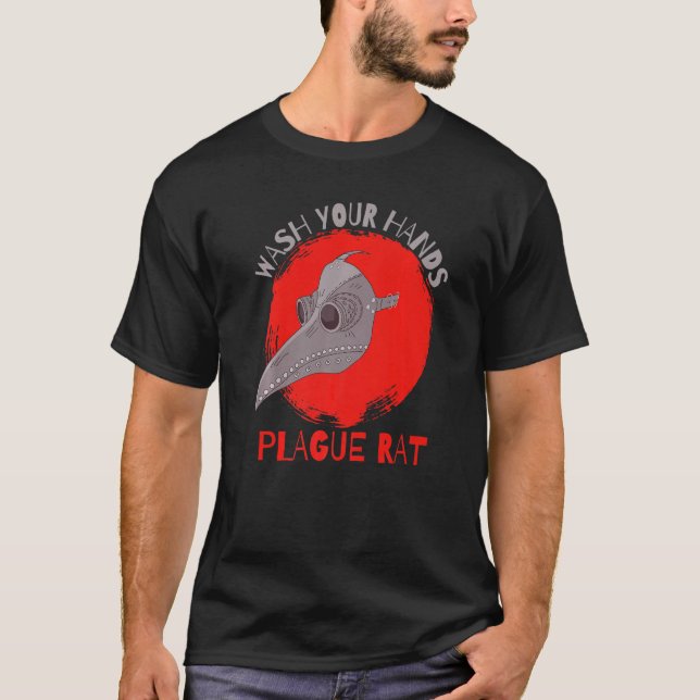 Camiseta Wash Your Hands Plague Rat Medieval Plague Doctor  (Frente)