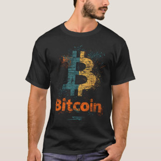 Camiseta Washed Bitcoin Logo Crypto Blockchain Design