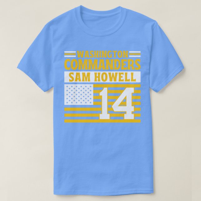 Camiseta Washington Commanders Howell 14 American Flag TSh (Frente do Design)