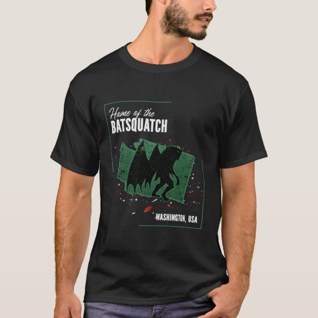 Camiseta Washington Cryptids Casa Do Batsquatch (Frente)