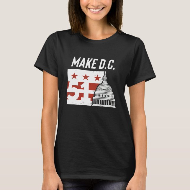 Camiseta Washington D C  51st State  Cool DC Statehood (Frente)