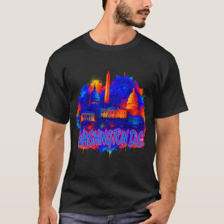 Camiseta Washington D.C. Capitol Skyline Souvenir Art