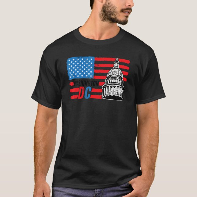 Camiseta Washington Dc Capitol Hill American Flag Usa orgul (Frente)