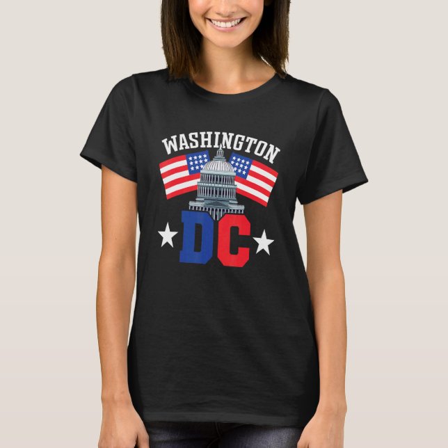 Camiseta Washington Dc Capitol Hill American Flag Usa orgul (Frente)