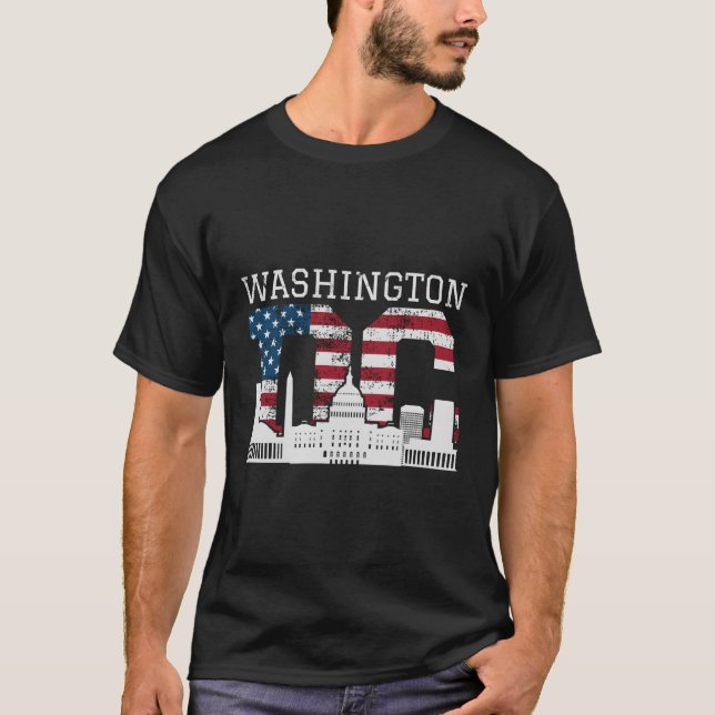 Camiseta Washington Dc Capitol Hill Usa Flag (Frente)